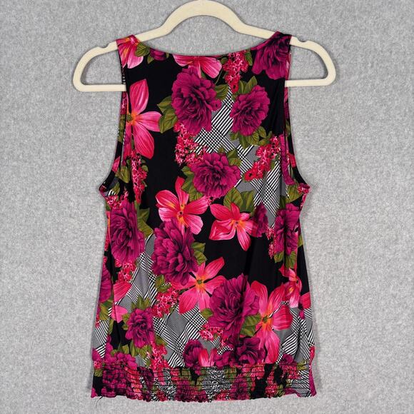 Vintage 90s Cache Tank Top Medium Floral Chain Neck Maximalist Abstract Loud Y2K - Picture 8 of 12